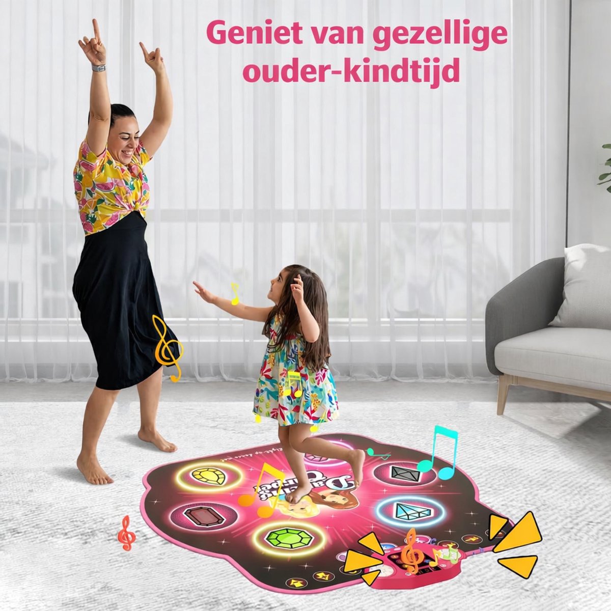 Dansmat – Bluetooth Muziekmat – Dans en Muziekspel – Interactief Danspad met LED Display & 27 Niveaus – Instelbaar Volume & Geheugenspel – Vanaf 3 Jaar
