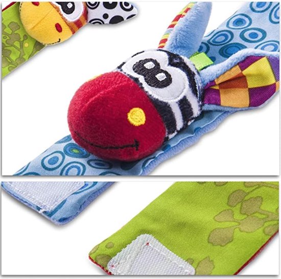 Jumalu Baby rammelaar set | Baby rammelaar sokken en rammelaar armbanden|4-delig rammelaar set | voor de allerkleinste |Pols- en Voetrammelaar set| 0 t/m 24 maanden