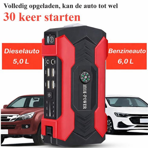 Auto Jumpstarter 12V Powerbank met lucht Compressor & LED – Noodstarter voor Auto, 12000mAh, 600A Piekstroom