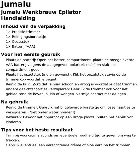 Jumalu - Precisietrimmer - Roze - Wenkbrauw Trimmer - Precisietrimmer - Trimmer - Gezichtshaar verwijderen - Wenkbrauw epilator - Gezichtsepilator - Lip epilator - Gezicht Ontharing - Epileer apparaat dames